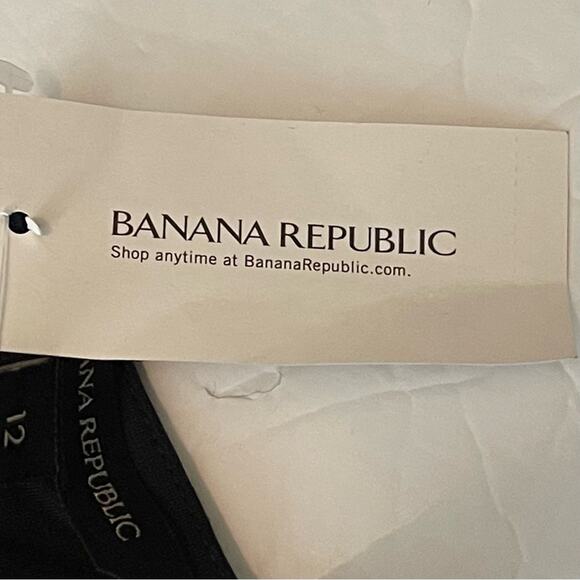 Banana Republic Navy Ruffle Hemline Neutral Career Office Dress NWT Size 12 - Picture 10 of 13